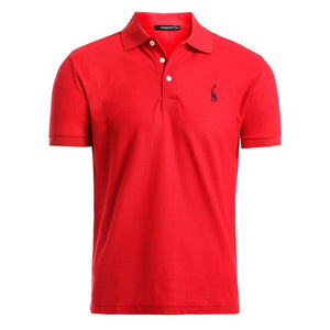 New Man Polo Shirt Mens Casual Deer Embroidery Cotton Polo shirt Men Short Sleeve High Quantity polo men