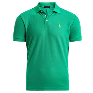 New Man Polo Shirt Mens Casual Deer Embroidery Cotton Polo shirt Men Short Sleeve High Quantity polo men