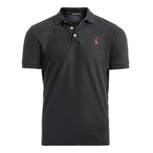 New Man Polo Shirt Mens Casual Deer Embroidery Cotton Polo shirt Men Short Sleeve High Quantity polo men