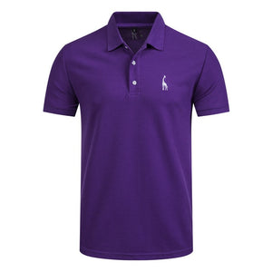 New Man Polo Shirt Mens Casual Deer Embroidery Cotton Polo shirt Men Short Sleeve High Quantity polo men