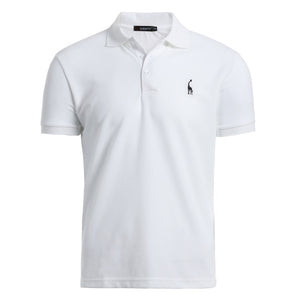 New Man Polo Shirt Mens Casual Deer Embroidery Cotton Polo shirt Men Short Sleeve High Quantity polo men